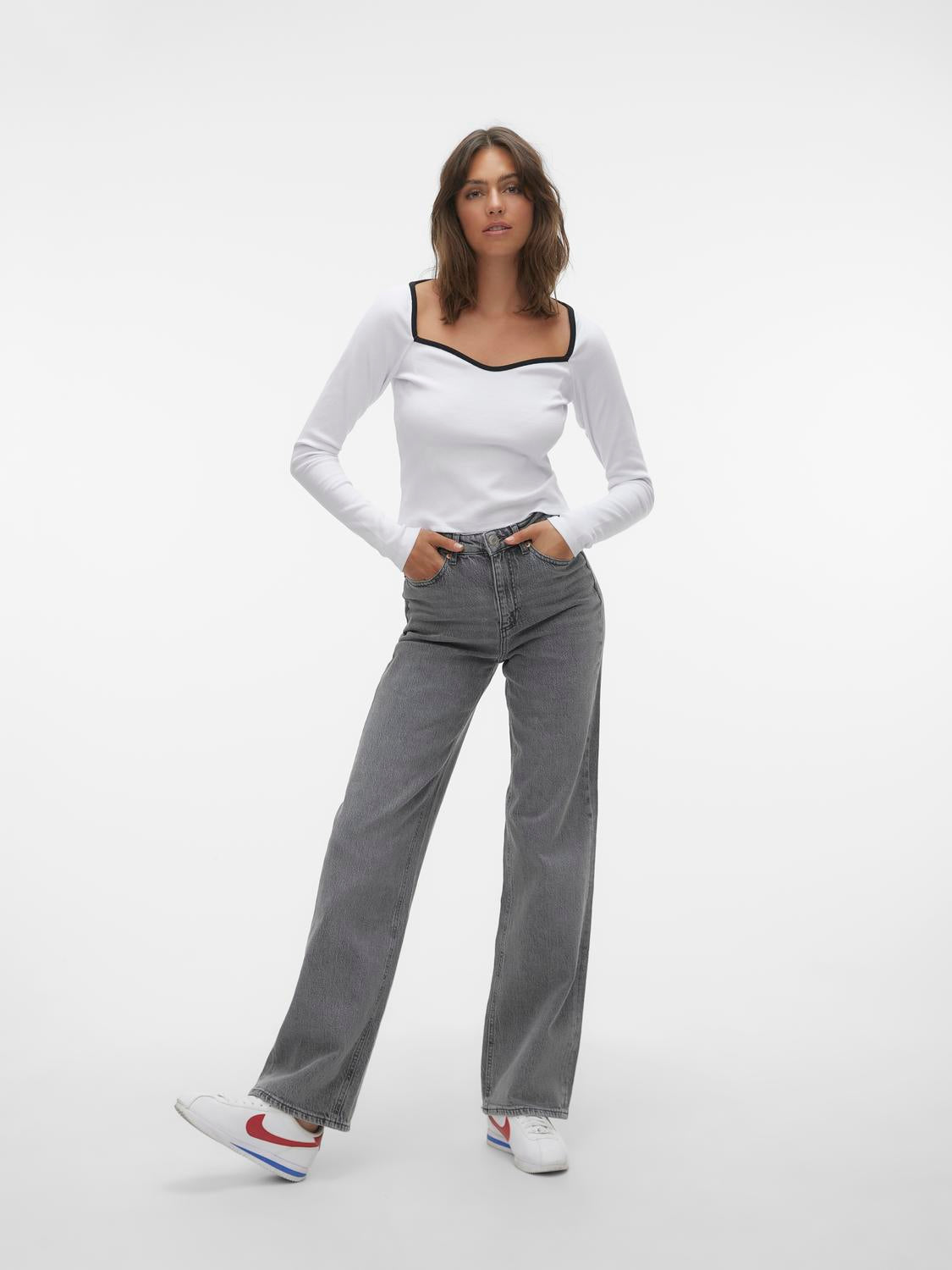 VMTESSA Wide Jeans - Medium Grey Denim